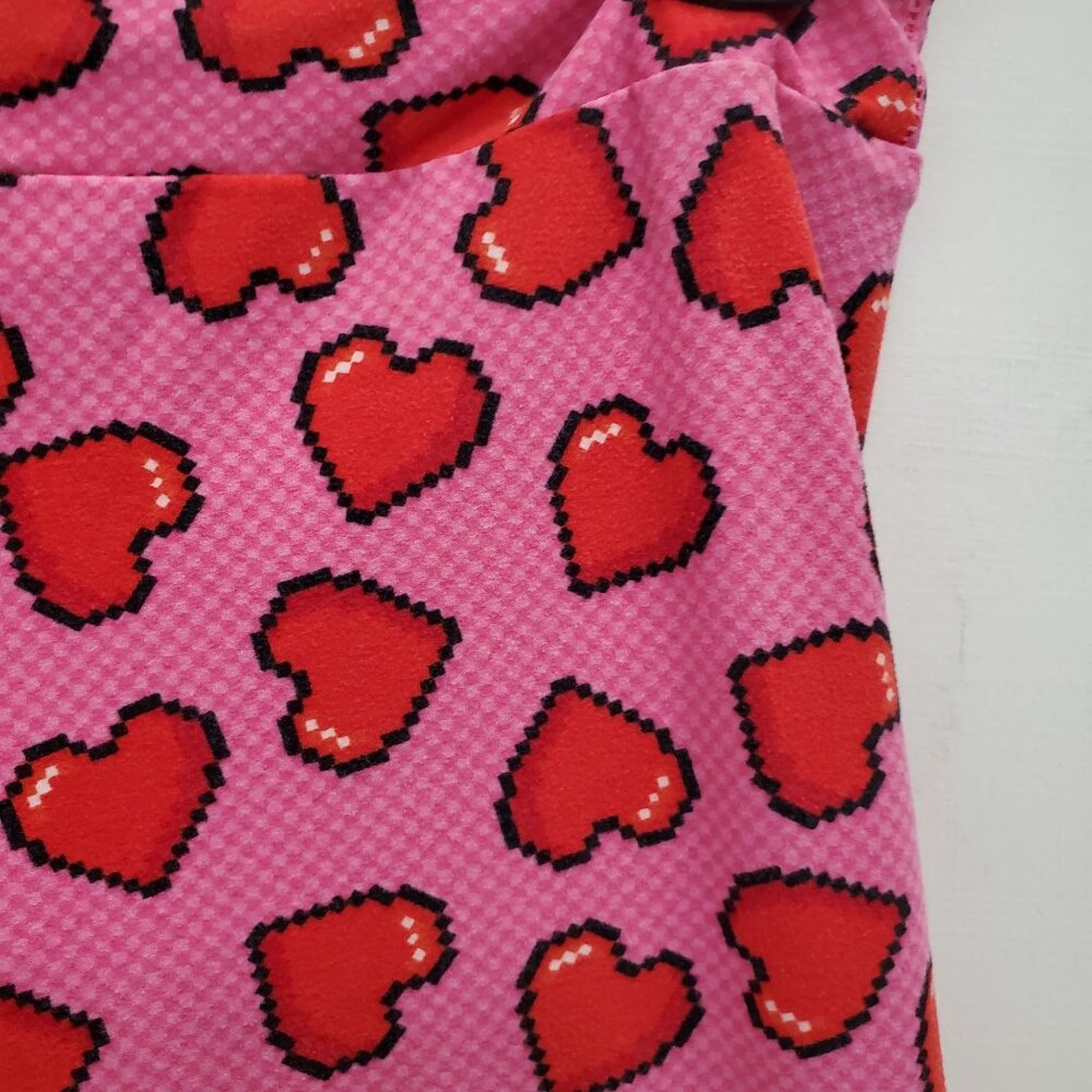 Lularoe Women's Hot Pink Red Nerd Geek Pixel Hear… - image 2